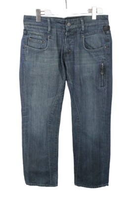 G-STAR Radar Straight Water Patrol Jeans Men's W34/L32 Whiskers Button Fly Dark