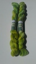 Mulberry Yarns "Young Mohair" 100 Young Mohair 94m, 50g, Lot of 2, 'Lime Sorbet