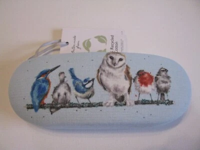 Wrendale Brillenetui Motiv süße Vögel Eule Rotkehlchen Spatz Kolibri Blaumeise