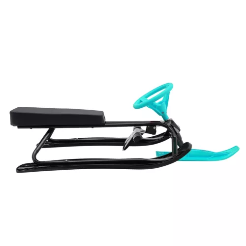 Snow Racer Winter Ski Sled Snow Sled W/ Steering Wheel For Kids Adults Outdoor - Picture 5 of 6