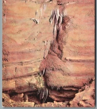 Formations in Mystery Caves Spring Valley Minnesota MN. VTG Linen PC -pb119s