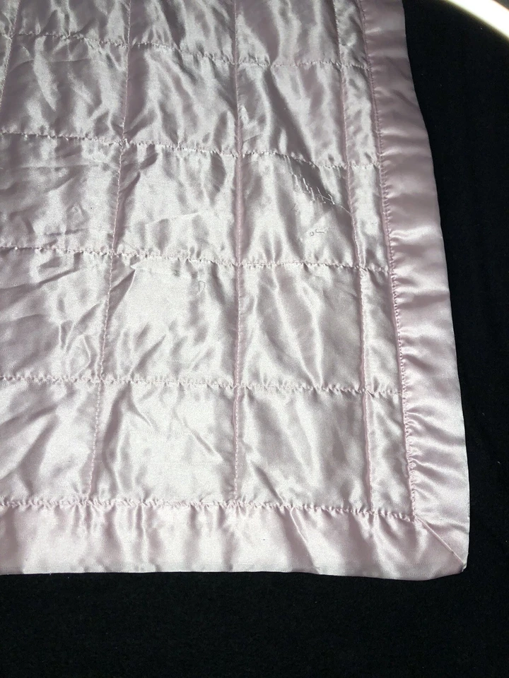 Starting Out Baby Blanket Pink Minky Raised Dots Satin Quilted Squares 27 By 40” - Image 2 of 4