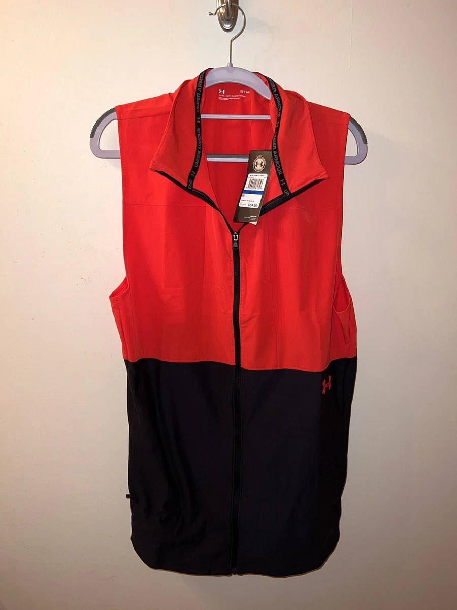 NWT Under Armour Vanish Hybrid Vest Men s Size XL Fitted Black Red