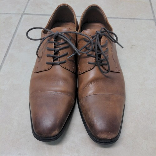 Aldo Oxford Shoes Men's Size 10 Cognac Brown Leather Upper Lace Up - Picture 9 of 9