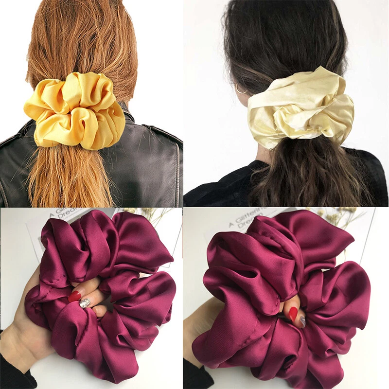 Girls Oversized Scrunchies Women Satin Large Hair Rope Elastic Rubber Bands Yoga - Image 2 of 4