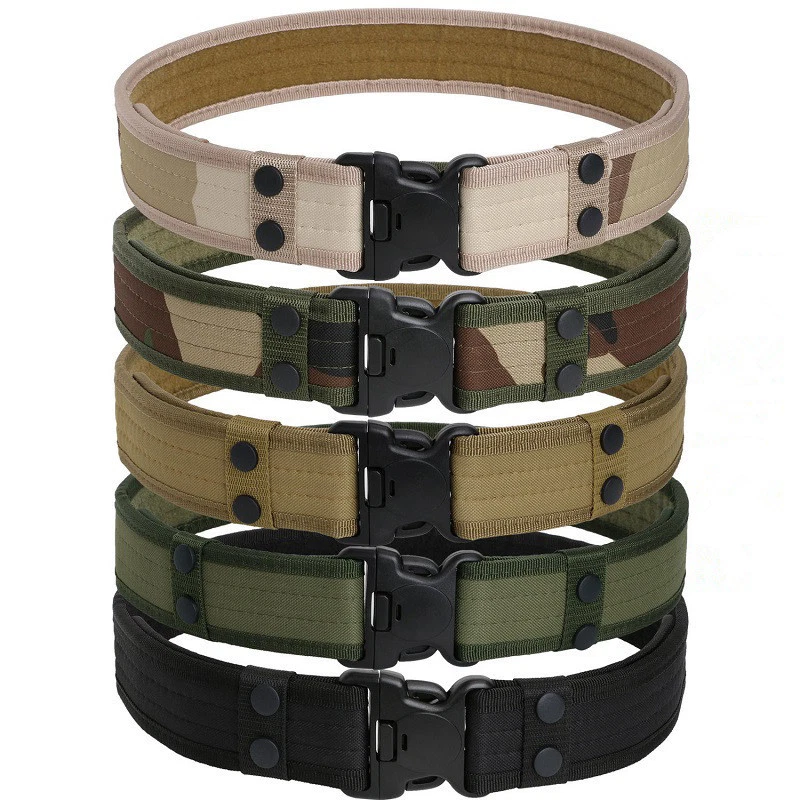Military Tactical Outdoor Belt Men's Hiking Sports Combat Army Waistband Buckle