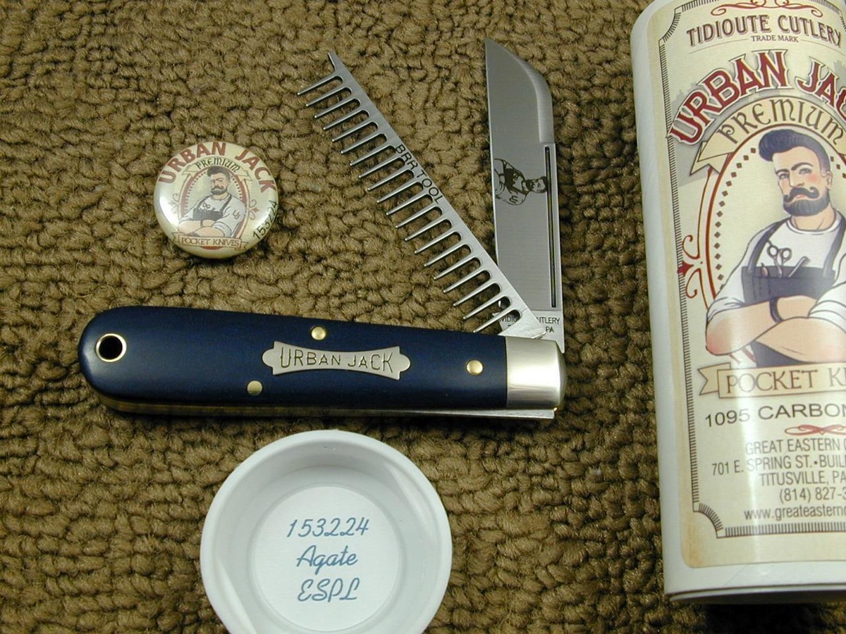 GREAT EASTERN GEC TIDIOUTE BLUE AGATE ESPL URBAN JACK KNIFE RARE