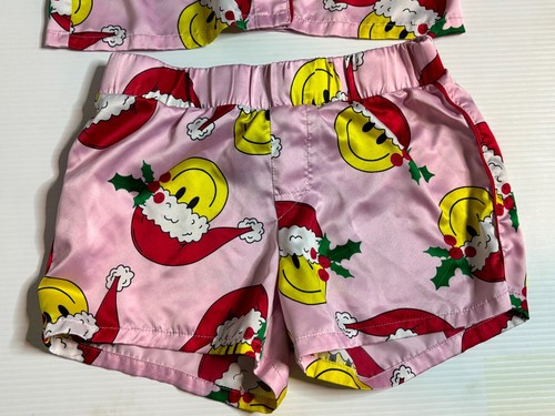 Art Class by Target Christmas Satin Pajama Set Shorts Sleepshirt Girls Medium 8 - Picture 3 of 4