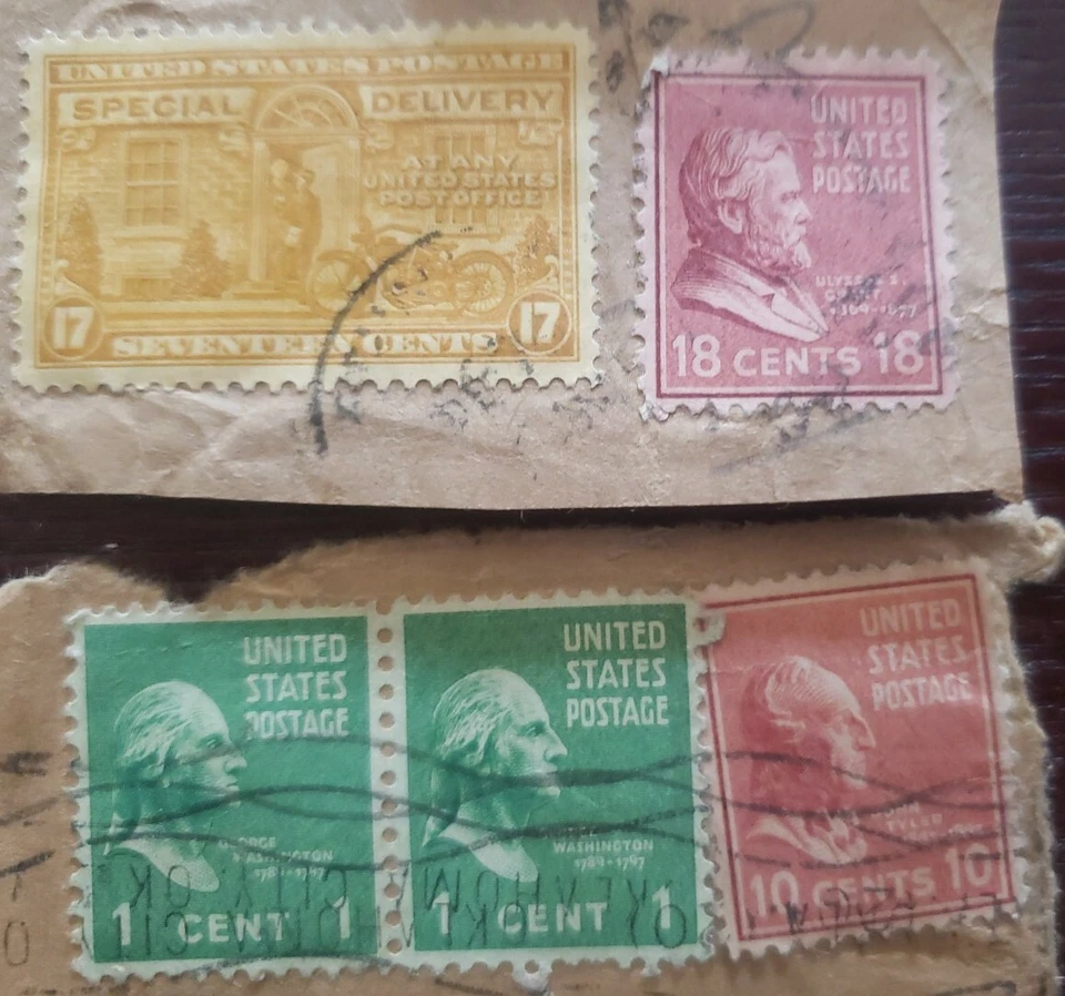 US Stamps, 32 Cancelled United States Stamps Vintage 1932 lake placid.1940,50's - Image 4 of 4