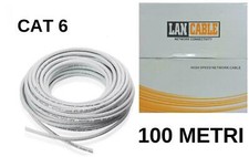 MATASSA CAVO DI RETE LAN UTP CAT 6 100 MT ETHERNET BOBINA INTERNET TELECAMERE