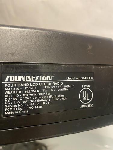radio reloj diseño sonido 2448BLK probado en buen estado de funcionamiento hermoso - Imagen 7 de 8
