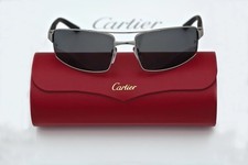 Cartier 62-18 120 Silver Tone Metal Santos Galaxy Aviator Vintage Sunglasses
