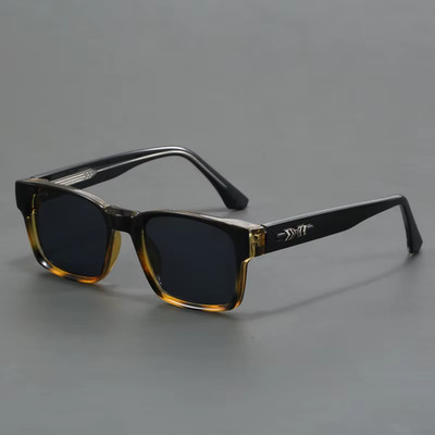Hochwertige eckige polarisierte Sonnenbrille Herren Metallkern UV400 Unisex Sonnenbrille Reise