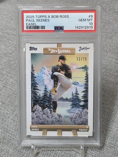 2025 Topps x Bob Ross the Joy of Baseball Paul Skenes Easel /75 PSA 10 GEM MINT