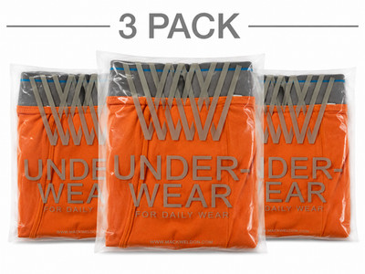 Mack Weldon 18-Hour Jersey Boxer Briefs 3-Pack Men's Large Orange NEW NWT $90