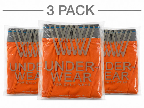 Mack Weldon 18-Hour Jersey Boxer Briefs 3-Pack Men's Large Orange NEW NWT $90