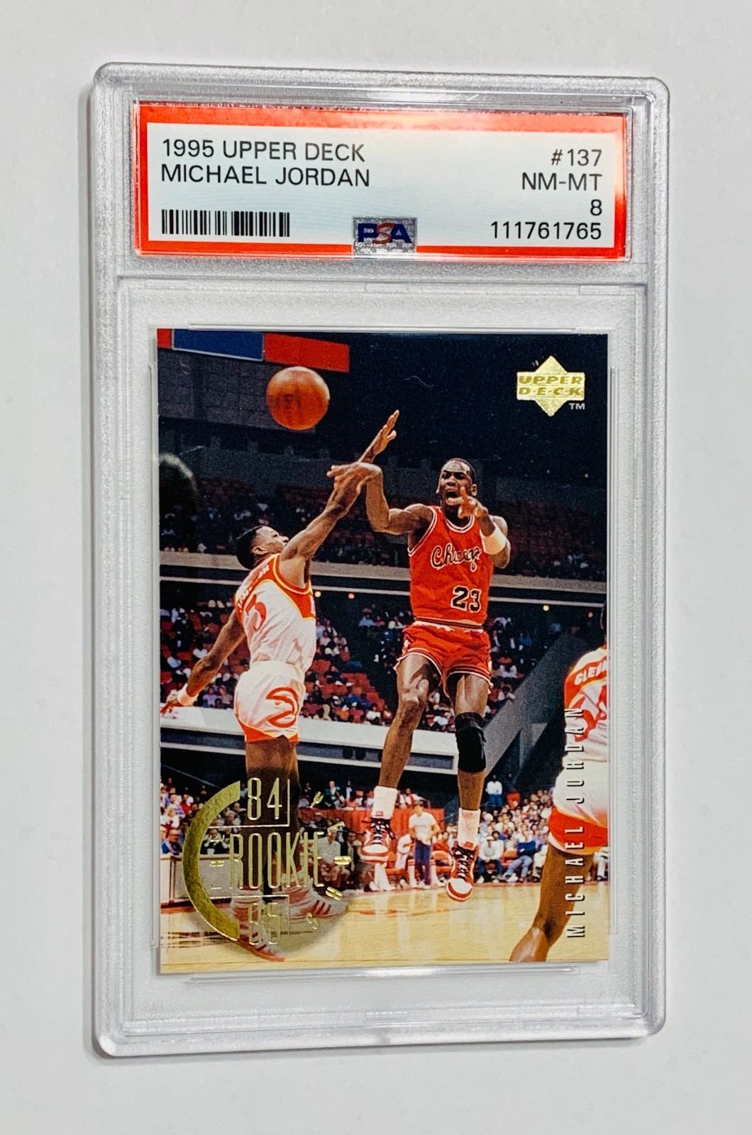 1995-96 UPPER DECK ... 'THE ROOKIE YEARS' ... MICHAEL JORDAN #137 ... 'PSA' 8