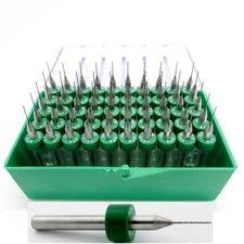 .016" 1/64" 0.4mm Carbide Drill Bit 1/8 Shank 50 Pieces - .4mm .40mm 0.40mm  LU