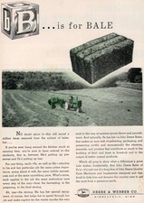 1954 Dealer Print Ad of John Deere & Webber Tractor Hay Baler