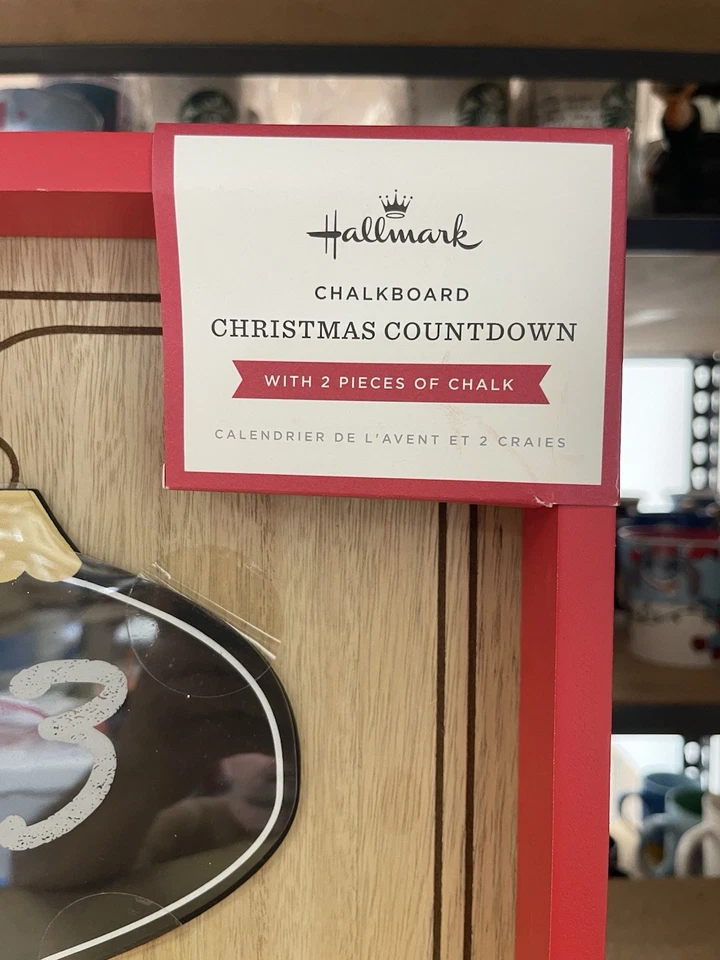 New 14" Hanging Hallmark Christmas Countdown Chalkboard with Chalk - Image 3 of 4