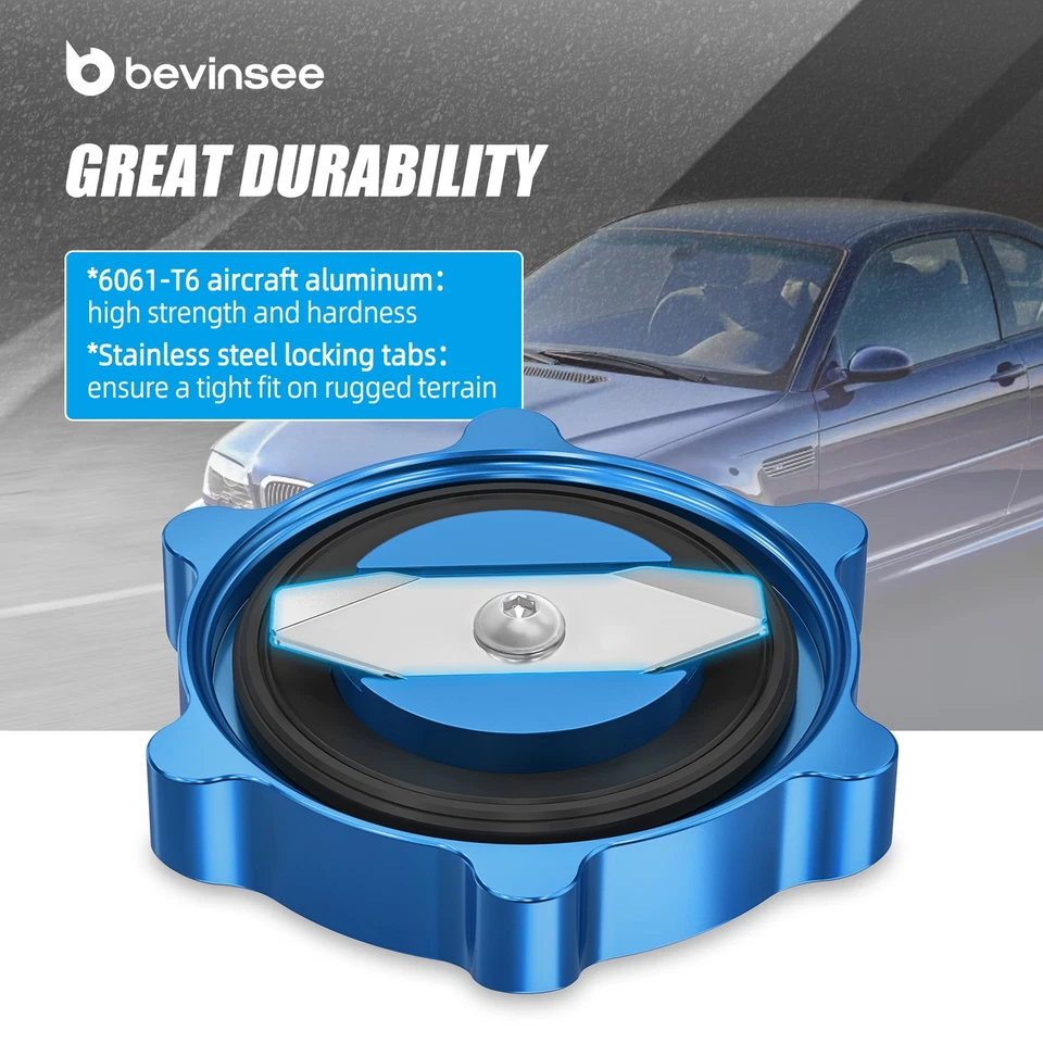 Cubierta de tapa de llenado de aceite de motor de aluminio para BMW 525i 528i 530i E39 E60 E61 E53 X5 Foto 4 de 4