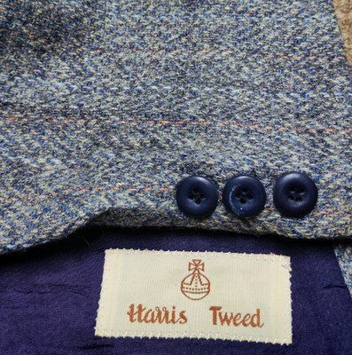 Vintage Harris Tweed handwoven pure wool striped hunting jacket blazer 38R 38S
