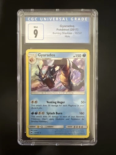 CGC 9 MINT Gyarados Pokemon TCG 2017 Burning Shadows 33/147 Holo Rare 🔥
