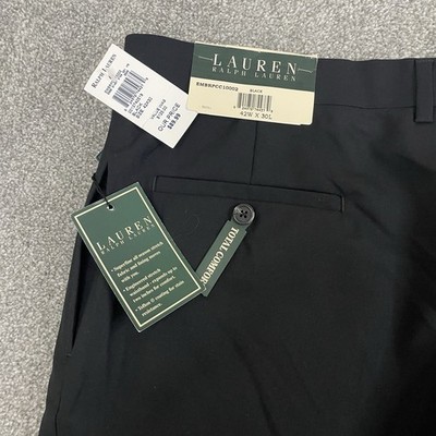 Lauren Ralph Lauren Total Comfort Trousers Men 42x30 (Fit 41x30) Wool Black READ