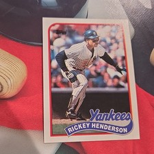 Topps 1989 Base Set Rickey Henderson #380 New York Yankees MLB Baseball Card