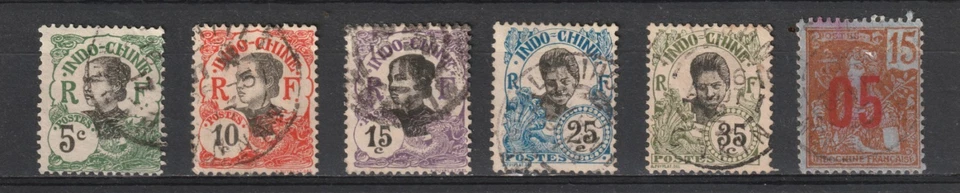 Indochina: Lote 2 - Franqueo (1892-1923 - F/VF - MH y U) 2025 Scott C. V. $28,35 Foto 3 de 4