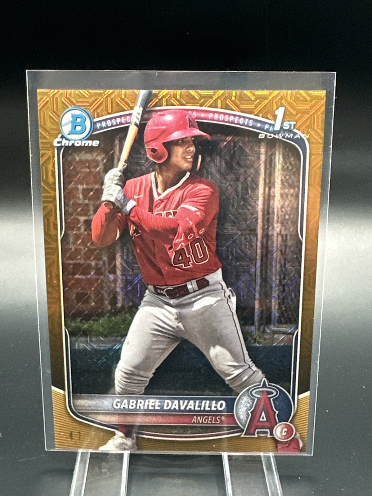 2025 Bowman Chrome Gabriel Davalillo #BCP-178 Gold Wave Refractor /50 (RC)