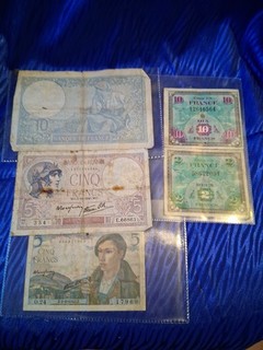 Alte Französische Banknoten 40er Jahre.