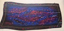 100 Silk Oversized Scarf Shawl Wrap Purple Blue Animal Print Paisley 70x33