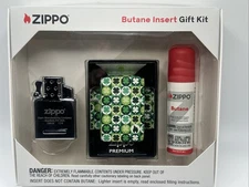 Zippo Glow In The Dark Clover 46015 Double Torch Butane Lighter Gift  Set