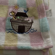 My Baby Noah's Ark Design Plush Fleece Blanket Infant Girl's, 30" X 40"