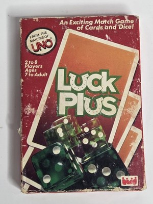 Vintage 1983 ''Luck Plus'' Card & Dice Game (From the Makers of UNO) Ages 7+ EUC