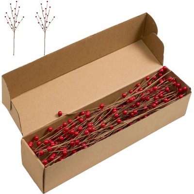 Christmas Decorations 24 Pcs Christmas Berry Stems 17inch Red Berry Picks for...