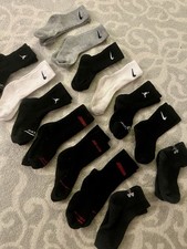 Nike Boys' Crew Socks Youth Size 5y-7y, Under Armour, Jordan Brand, 14 Pairs
