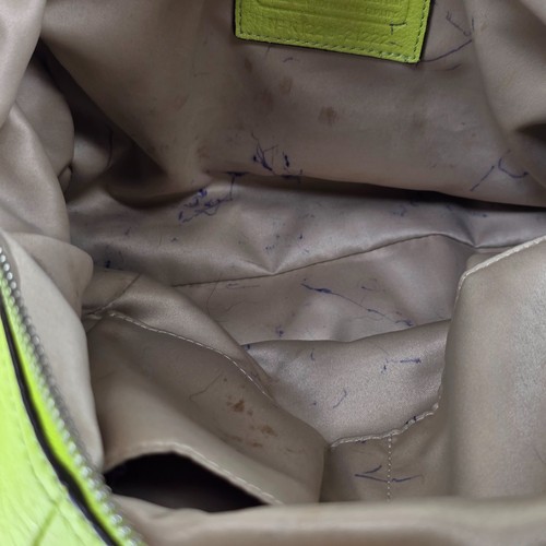 COACH Ashley Lime Green Leather Pleated Handbag Satchel Shoulder Bag w strap - Picture 7 of 12