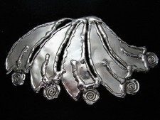QK11173 NOS REALLY COOL ABSTRACT ARTWORK STAINLESS STEEL BELT BUCKLE