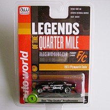 AUTO WORLD '73 Plymouth Cuda Don "Snake" Prudhomme Funny Car, 4-Gear HO Slot Car