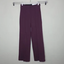 Ann Taylor High Rise Straight Leg Pants 00 Petite Front Seam Side Zip Ponte NWT