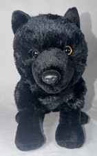 Wild Republic Black Wolf Plush Stuffed Animal Dog Cuddlekins Realistic 12" Soft