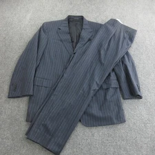 Canali Suit Mens 58R Navy Pinstripe 100% Wool Made In Italy 2 Button Pants