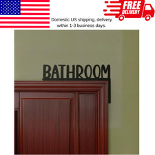 Wooden Bathroom Door Topper Sign Black Minimalist Home Restroom Decor