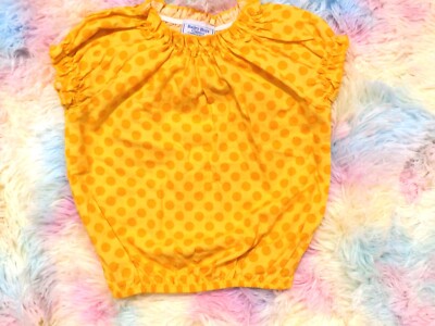 EUC The Bailey Boys Girls Top Yellow with Gold Polka Dots 4T CUTE!!!