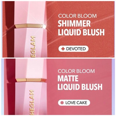 SHEGLAM Liquid Blush Shimmer Finish - Devoted & Matt - Love Cake