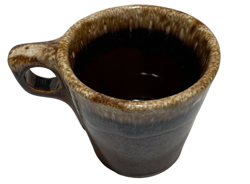 Vintage Brown Drip Mug Cup Hull Oven Proof Made in USA 3 1/2" Tall