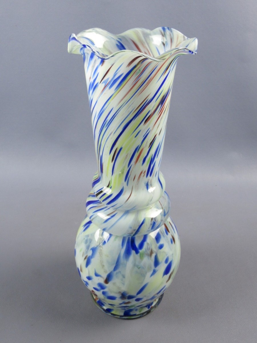 Murano Glass Vase Multicolored Italian Craft Vintage XX Century | eBay