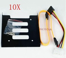 10PCS 2.5" to 3.5" SSD Hard Drive HD Mounting Bracket Caddy Tray with Cable